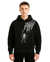 Unisex Gothic Spider Hoodie – Black Web Streetwear Sweatshirt